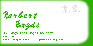 norbert bagdi business card